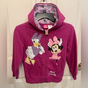Disney Junior Minnie Mouse & Daisy Duck Pink Hooded Zipped Girls Sz 7.      2401